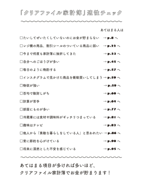 「クリアファイル家計簿」適性チェック