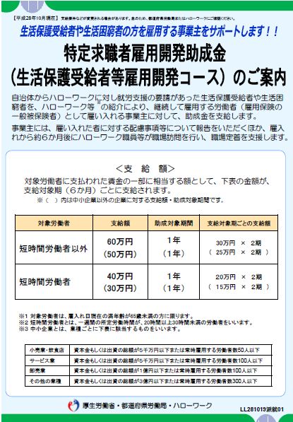 特定求職者雇用開発助成金 生活保護受給者等雇用開発コース のご案内 人事労務管理 社会保険などのリーフレットをダウンロードできるブログ 特定求職者雇用開発助成金 生活保護受給者等雇用開発コース のご案内 人事労務管理 社会保険などのリーフレットをダウンロードできるブログ
