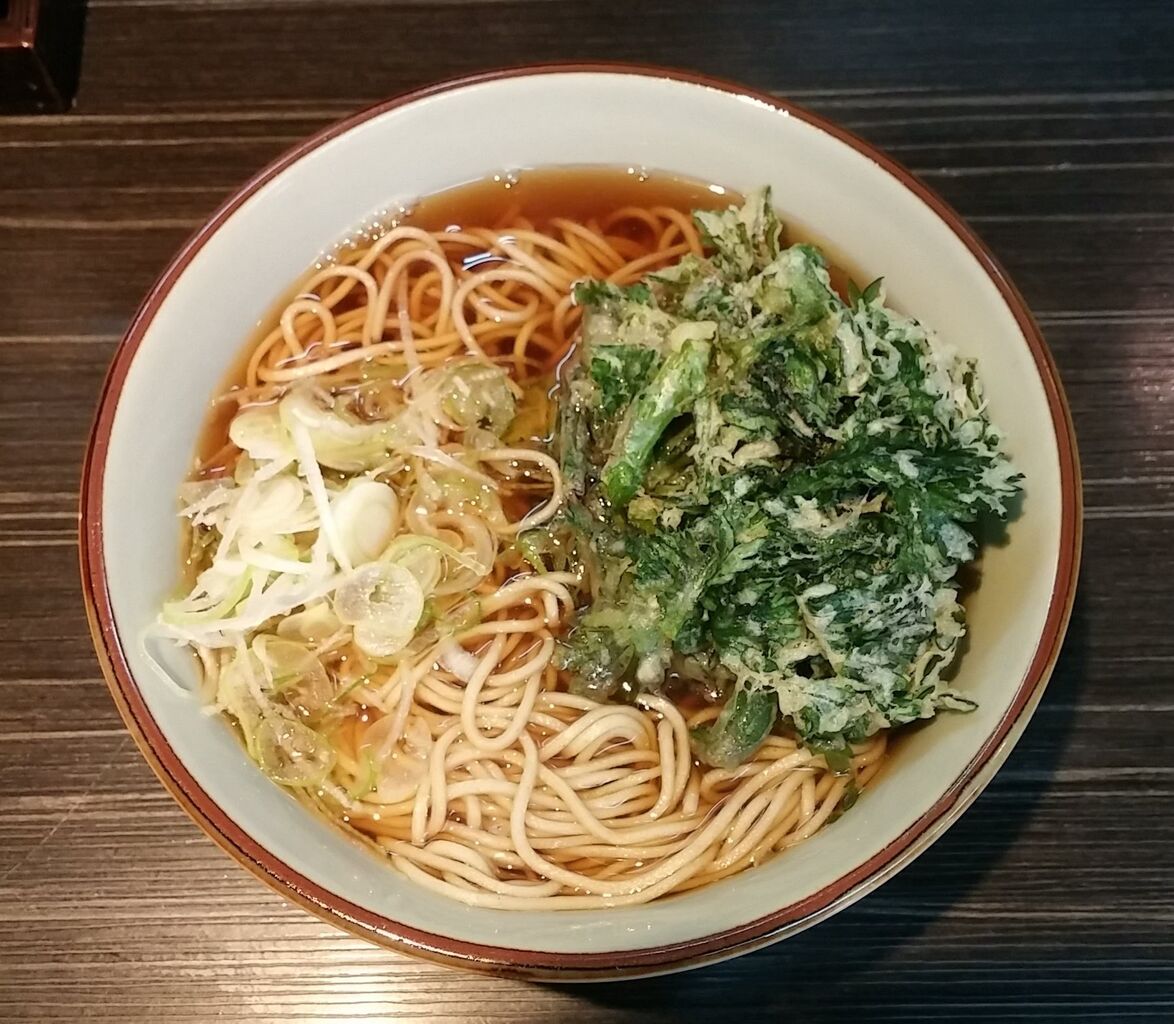 浅草 そばうどん 文殊 浅草店の春菊天そば Good 2 Go