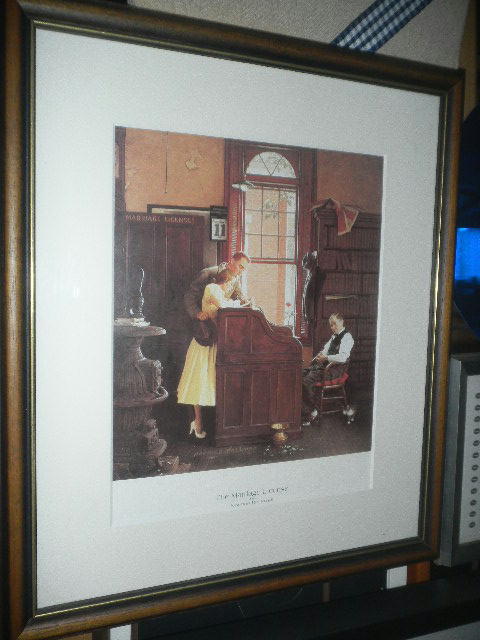 ノーマンロックウェル　婚姻届　ジクレー ノーマン・ロックウェルの「The marriage license」