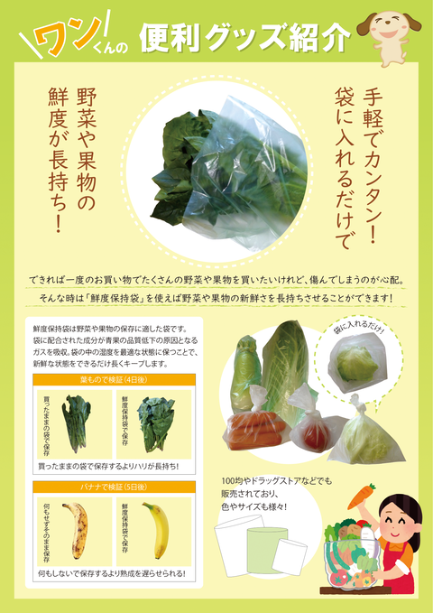 裏面　鮮度保持袋　葉物差し替え