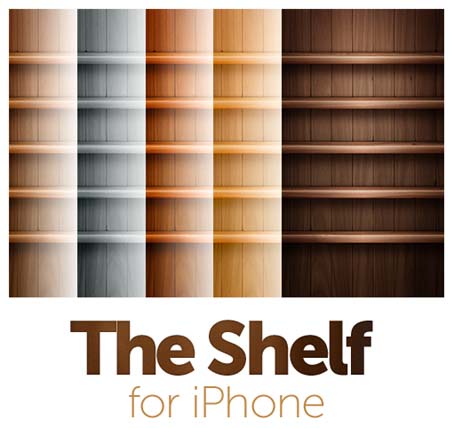 画面が拡大したiphone5にピッタリの壁紙 本棚にアプリアイコンを並べられる壁紙 The Shelf Wallpaper For Iphone 5 はっしんの携帯電話