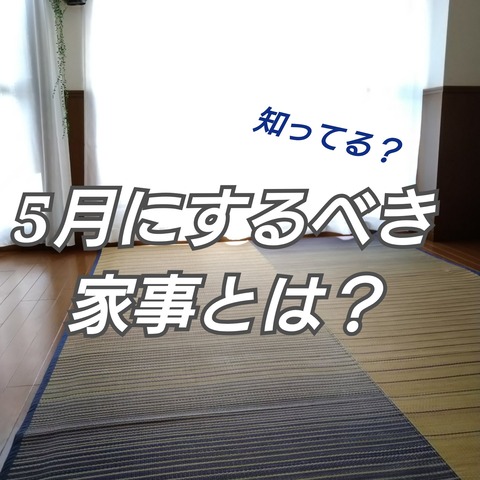 知ってる？5月にするべき家事って？！ : おうち＋plus BLOG