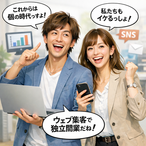 ■ChatGPT／個の時代／若者／男女／お気楽／独立／開業／脱サラ／安易／webマーケティング