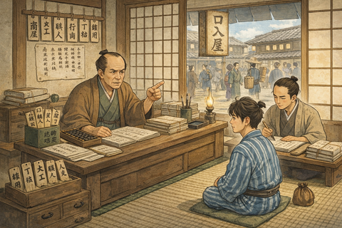 ■ChatGPT/口入屋で職業斡旋を受ける町人/江戸時代/就職