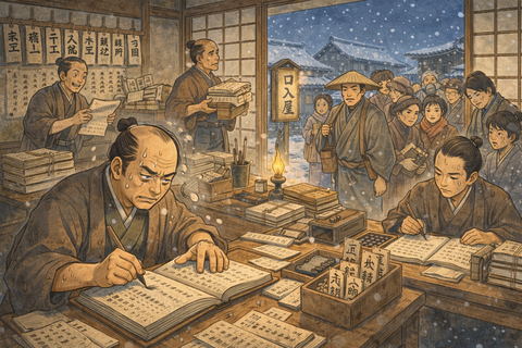 ■ChatGPT/江戸時代の求職風景/口入屋の書き入れ時