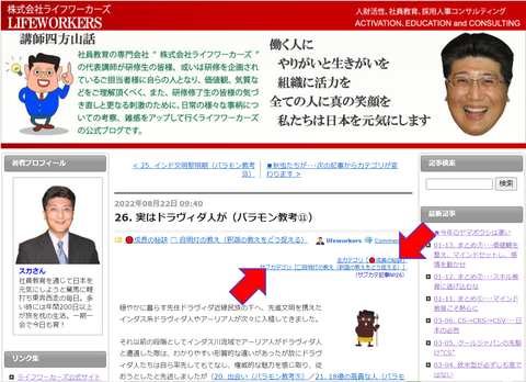カテゴリ主体表示への切り替え(本文カテゴリ構造案内)