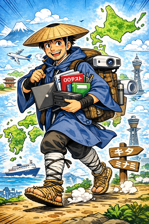 ■ChatGPT／研修業務で旅がらす（漫画風）