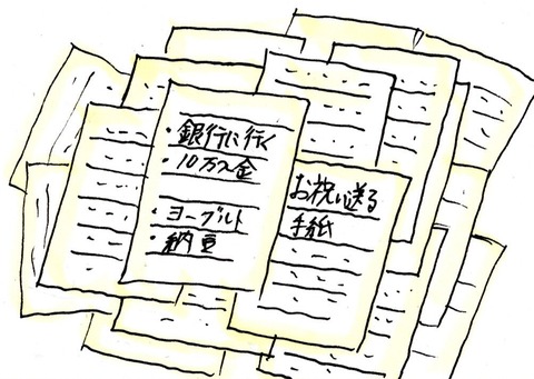 荒れ果てた「認知症の叔母の部屋」。薄れる記憶に抗うような「メモ書き」が切なくて...／カータン img20190619_20364797