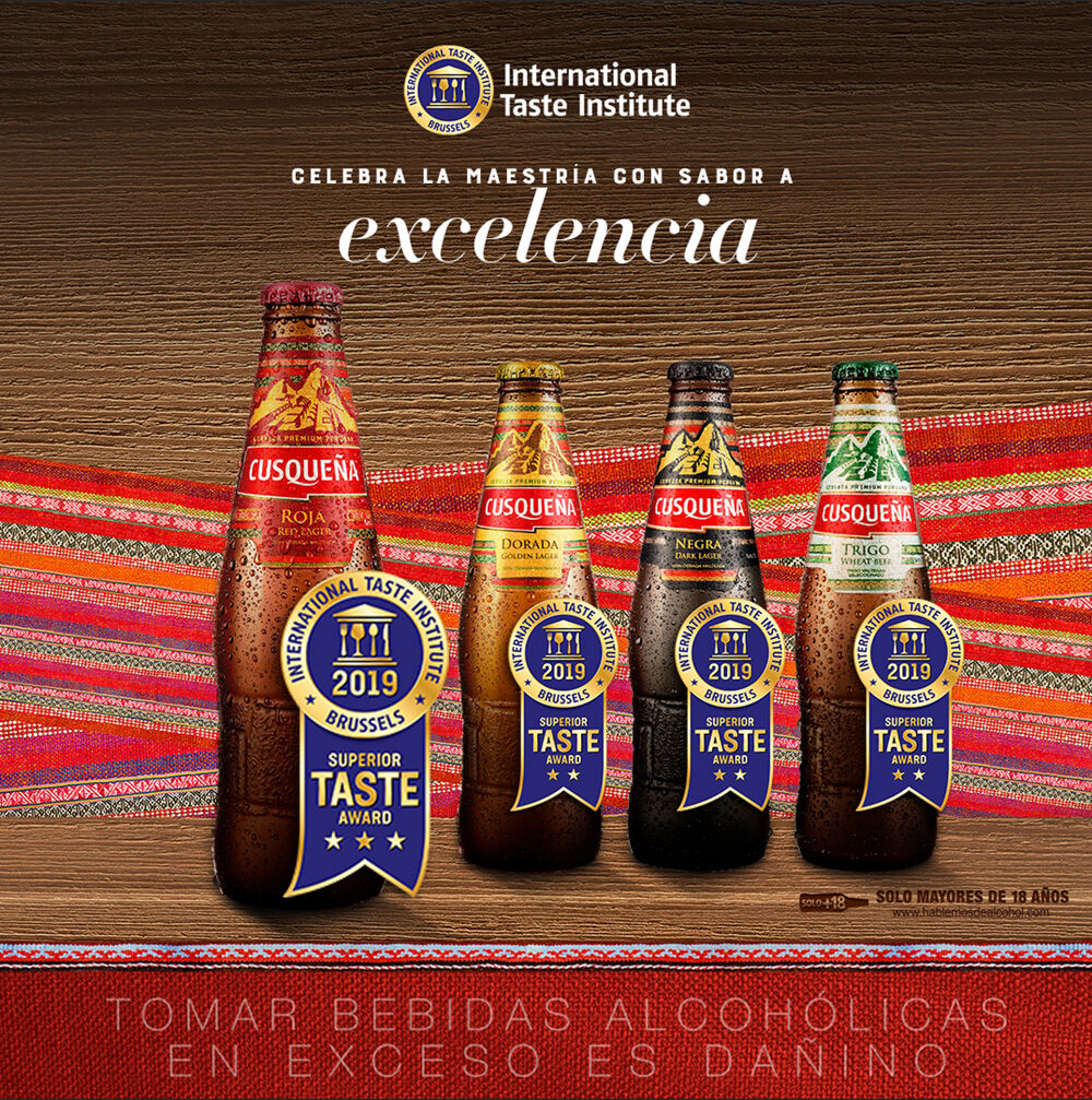 ペルー産ビールの4種類のクスケーニャ。ダイアモンドテイストアワード
