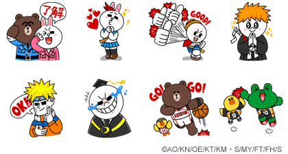 Lineキャラがルフィや両津勘吉に変身 ジャンプ Line限定コラボスタンプがもらえるキャンペーン開始 Line公式ブログ