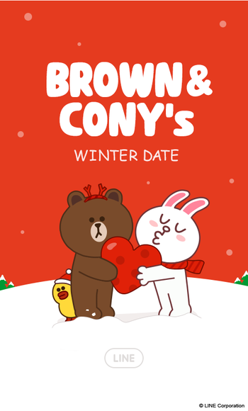 冬もラブラブ Lineの着せかえに ブラウン コニー 冬のほっこりデート が登場 Line公式ブログ