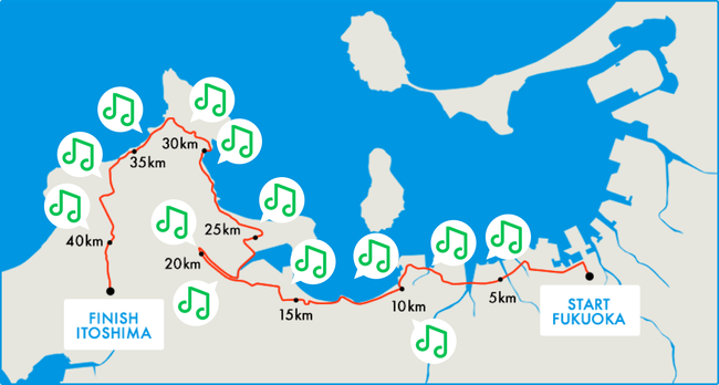 福岡マラソン LINE MUSIC