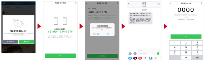 LINEアプリ番号確認