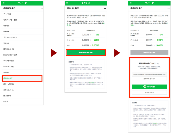 招待URL発行方法