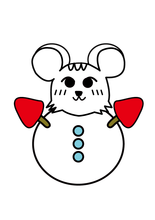 りすけ_雪だるま(安藤さん作成)