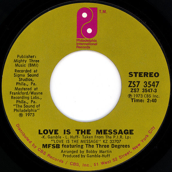 ついでに MFSB Love Is The Message 諸々のヴァージョンをみてみま
