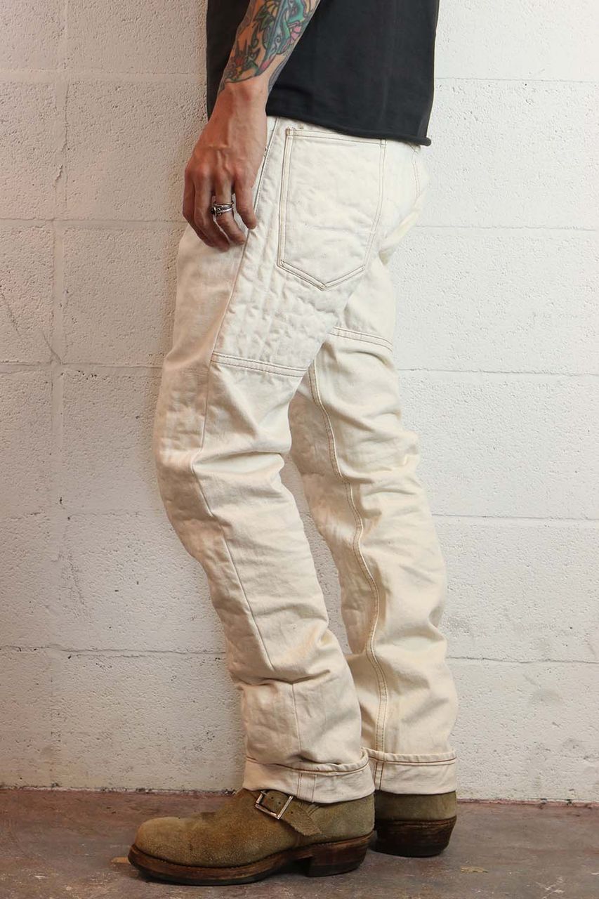 GERUGA NAKED PANTS ゲルガ ネイキッドパンツ デニム ホワイト LITTLEBASTARD滋賀~GERUGA ゲルガ2014AW PADDED DENIM PANTS