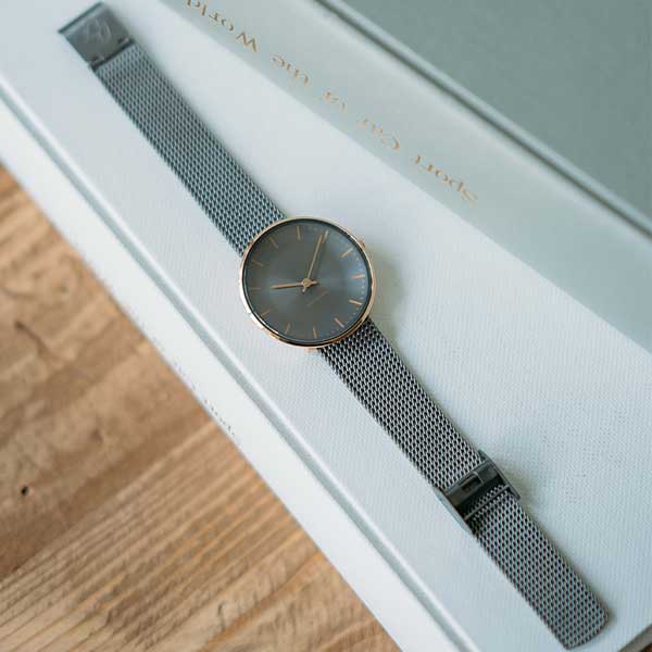 アルネヤコブセン腕時計シティーホール34mm,グレー*ローズゴールド
