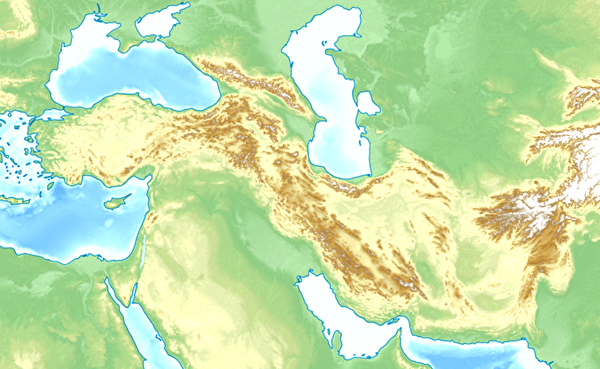 0topogarphycal map of middle east