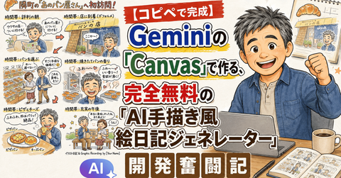 【コピペで完成】Geminiの「Canvas」で作る、完全無料の「AI手描き風絵日記ジェネレーター」開発奮闘記！ : Windowsはもういらない