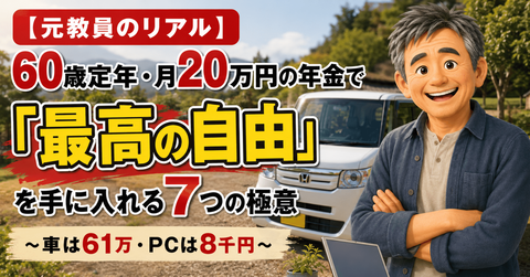 【元教員のリアル】60歳定年・月20万円の年金で「最高の自由」を手に入れる7つの極意〜車は61万・PCは8千円〜 : Windowsはもういらない