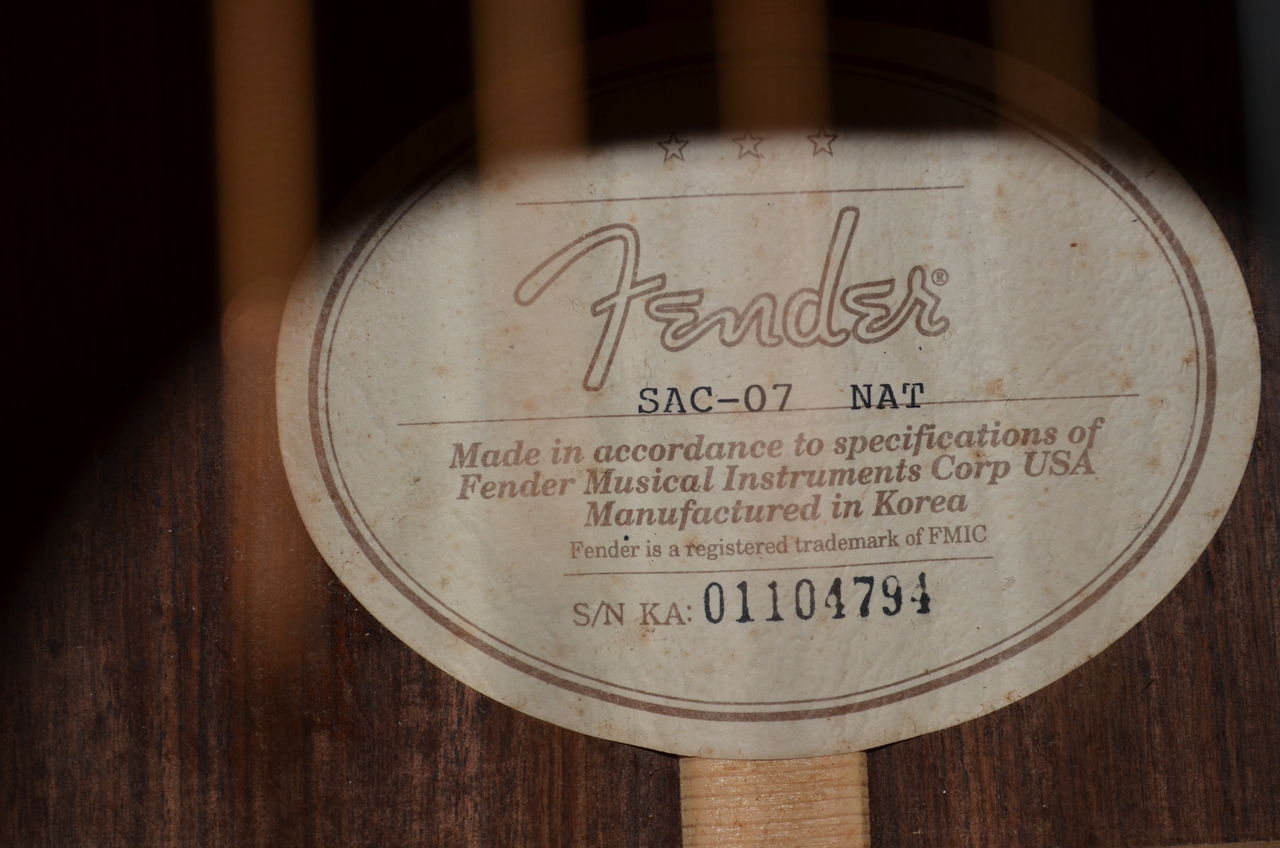 Fender SAC-07 NAT : ギターについて真面目に考えるBrog