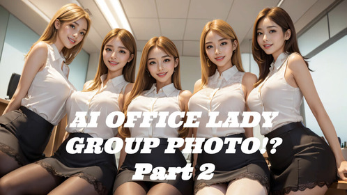 ai office lady group photo part 2