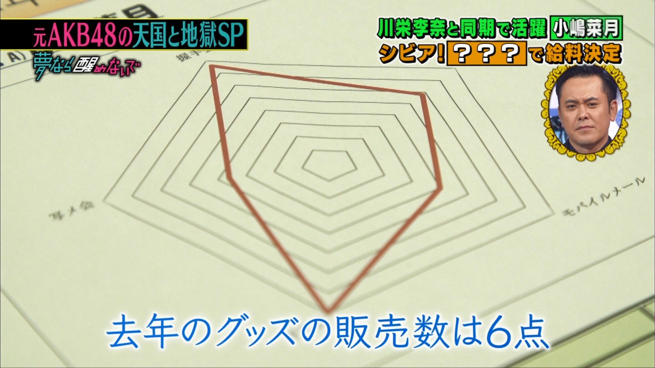 Akbメンバー給与査定の仕組み判明 グッズや握手券売上 モバメ登録数 態度などを10段階グラフで見せられ契約更改 有田哲平の夢なら醒めないで Gラボ Akb48