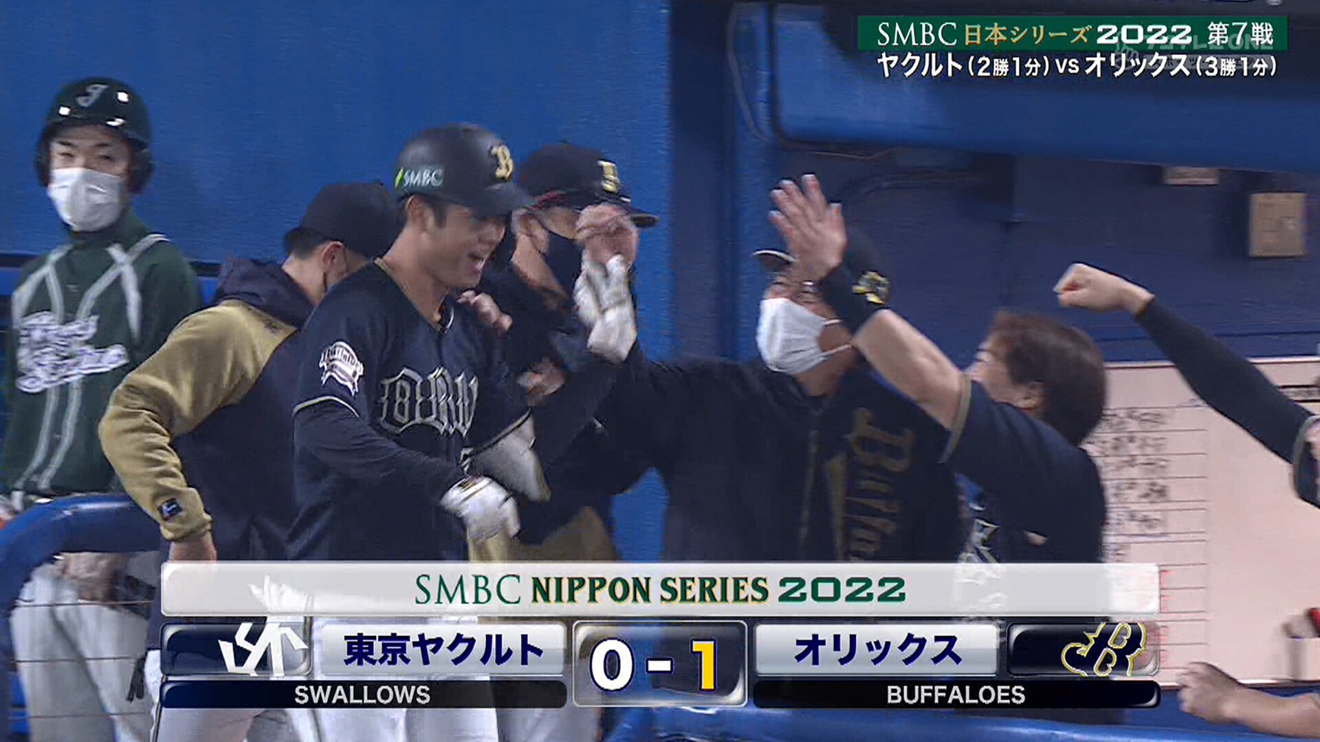 全オリ、日本シリーズ史上初の初球先頭打者ホームラン！