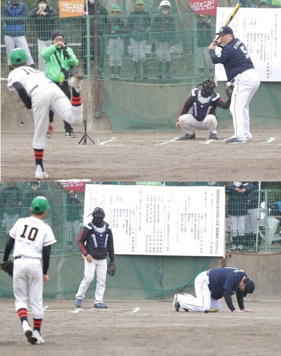 清原和博氏が野球教室で小6からぽっこりお腹に“2死球”