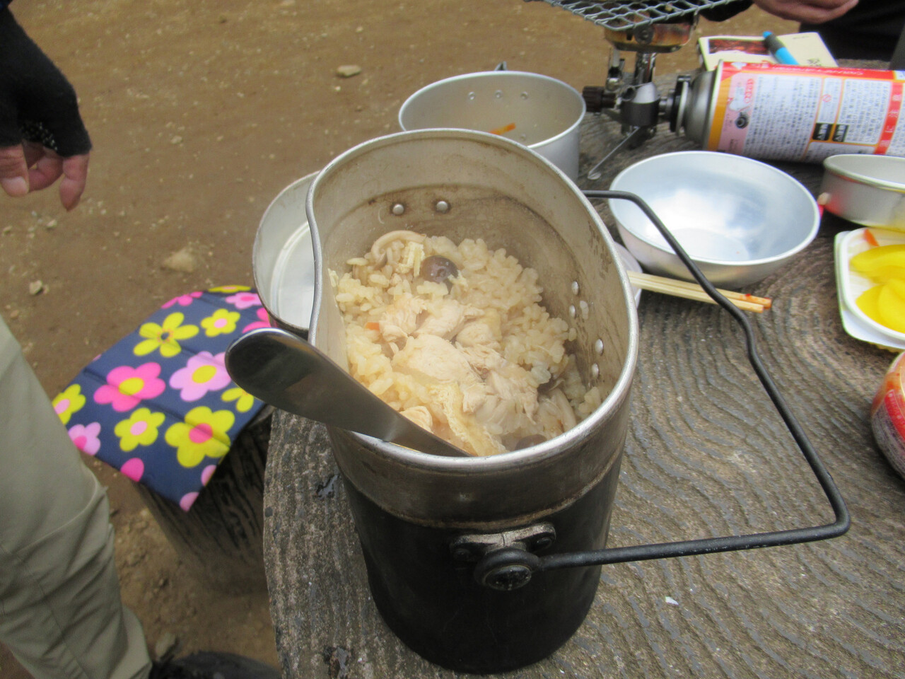 飯盒炊飯 江戸川の畔 ほとり