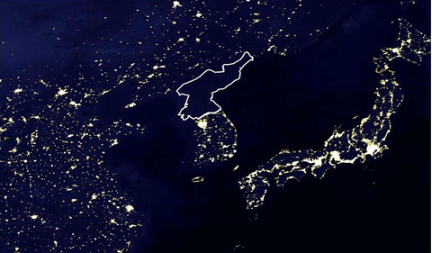 north korea satellite nasa lights OLD