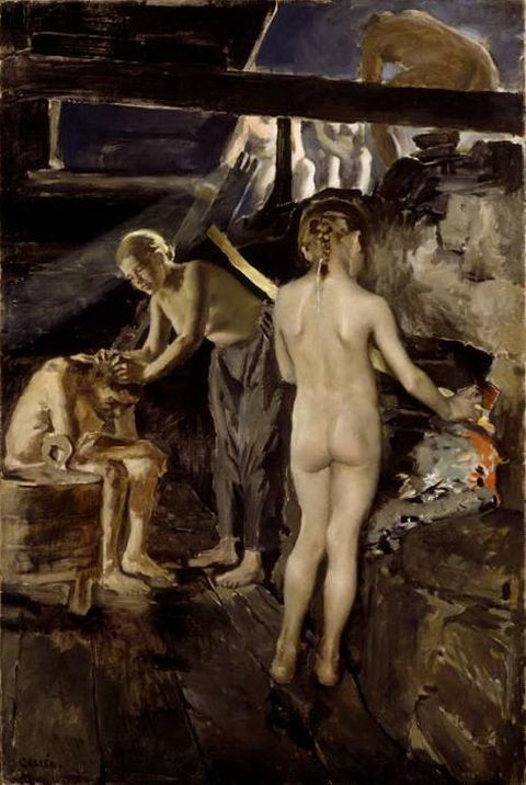Akseli-Gallen-kallela-In-the-sauna
