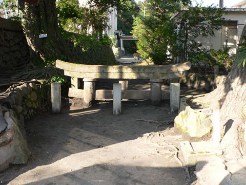 Sakurajima_buried_torii