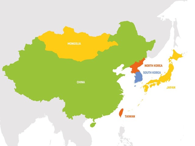 east-asia-region-map-countries-in-eastern-asia-vector-24914378