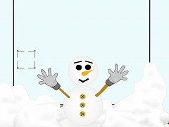 雪だるまと雪に埋もれた部屋からの脱出