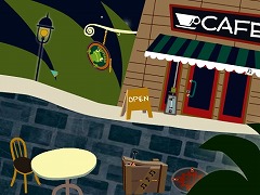 葉っぱの下でカプチーノ