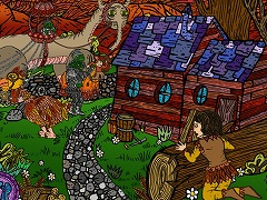 Krystine and the children in chains