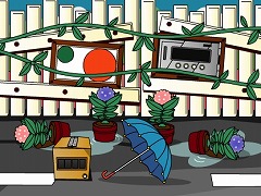 カタツムリと傘