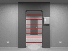 未来的なゲートのある部屋からの脱出