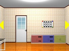 3色の棚の部屋からの脱出