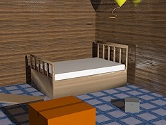 ベッドのある部屋からの脱出
