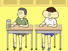 牛乳吹いたら負け!