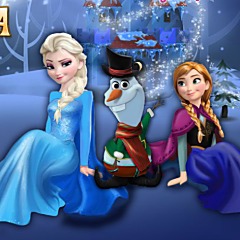 Elsa And Anna Building Olaf