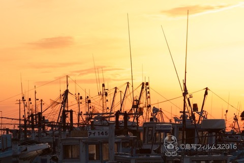 篠島漁港_夕日_漁船_2016-04-05- 004