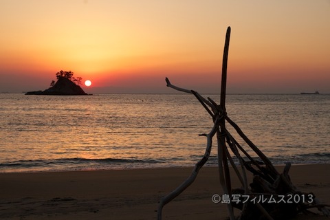 松島の夕日_ 夕陽百選_汐味海岸_2013-01-07 16-49-49