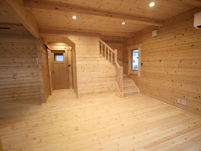 鹿児島市田上町のヒノキマシンカットログハウスの完成写真 鹿児島 ログワークスのブログ