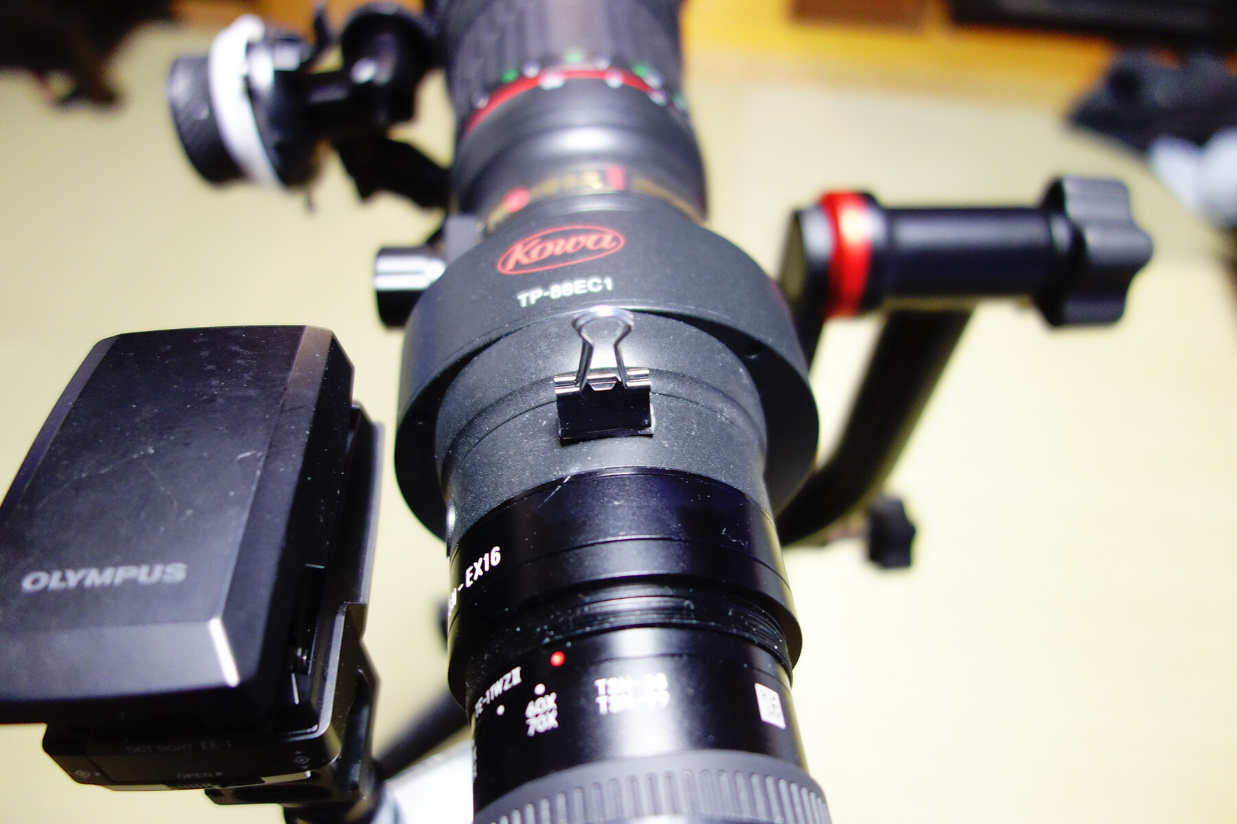 フィールドスコープに照準器を取り付け : 趣味の「写真、DIY