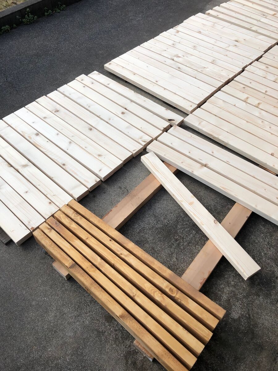 ウッドデッキプラスチックパレット ウッドデッキ 9点セット 1.5坪 樹脂 HP-S6CSB（商品番号：51-hp-s6csb